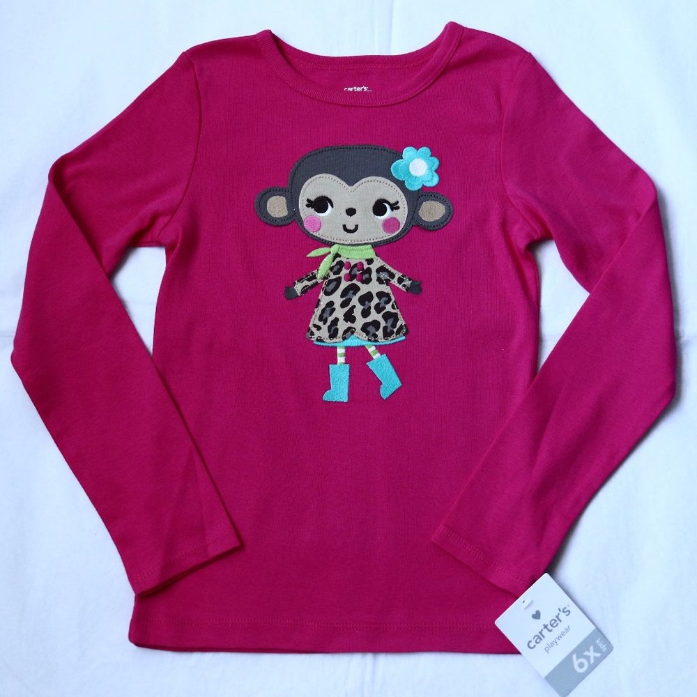 Carter`s Playwear Pink Long Sleeve Shirt Top Plus 6X Girls New
